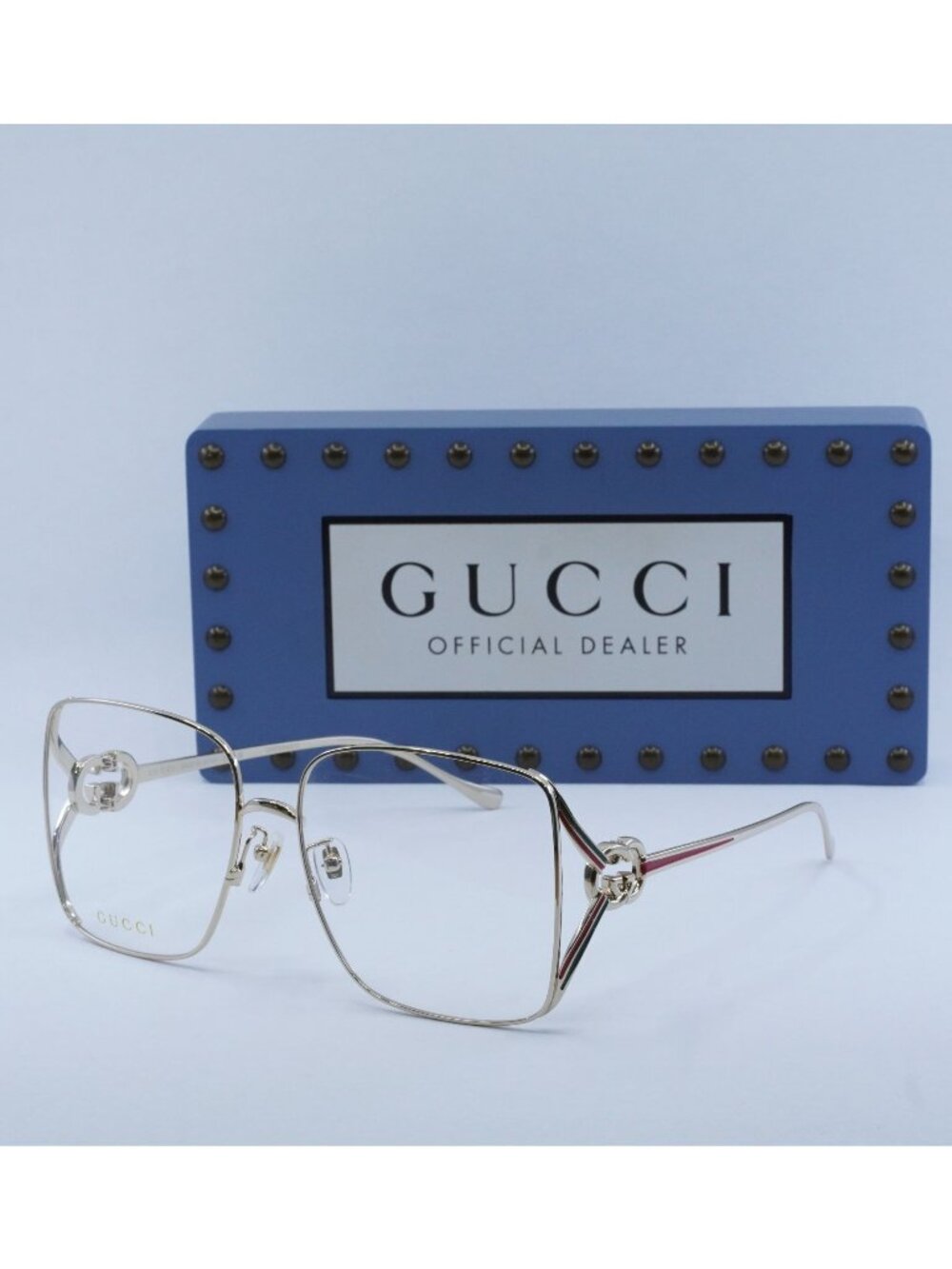Gucci GG1321O 002 Square Eyeglasses - Shiny Gold 60mm